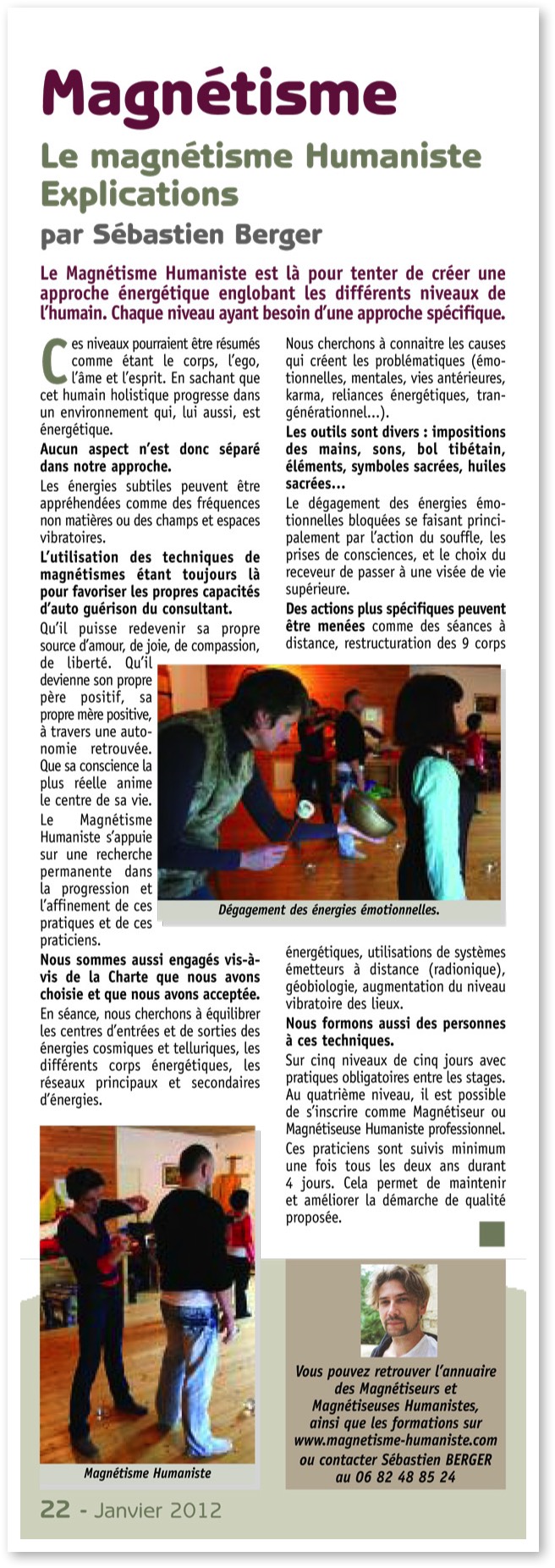 Article Sébastien Berger - Janvier 2012